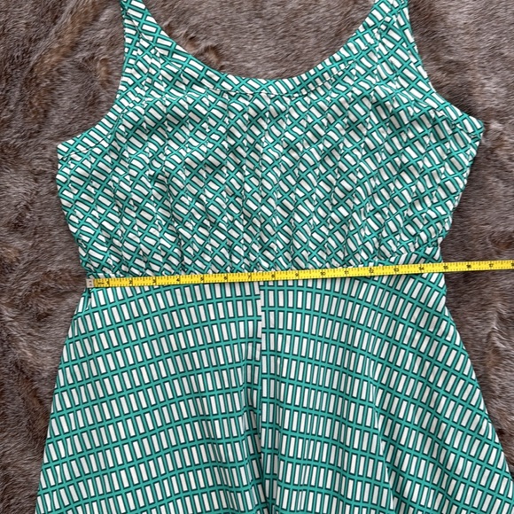 Banana Republic Green Geo Scoop Neck Midi Dress 10 Petite NWT - Picture 6 of 12